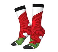 peiyeety Calcetines deportivos casuales con la bandera del dragón galés para mujeres y hombres