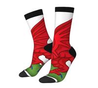 peiyeety Calcetines deportivos casuales con la bandera del dragón galés para mujeres y hombres