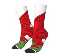 peiyeety Calcetines deportivos casuales con la bandera del dragón galés para mujeres y hombres