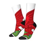 peiyeety Calcetines deportivos casuales con la bandera del dragón galés para mujeres y hombres