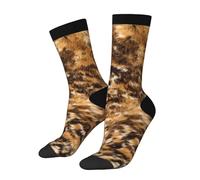 peiyeety Calcetines divertidos con estampado de piel de vaca estilo country western para hombre y mujer - Unisex