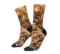 peiyeety Calcetines divertidos con estampado de piel de vaca estilo country western para hombre y mujer - Unisex
