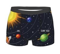 peiyeety Calzoncillos bóxer elásticos con Estampado del Sistema Solar para Hombre, Ropa Interior Transpirable, Regalos Divertidos para Hombres y niños, Talla XX-Large