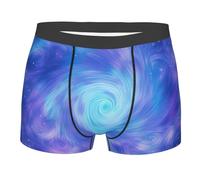 peiyeety Calzoncillos bóxer elásticos para Hombre con Estampado de Estrellas del Universo Azul y Morado. Ropa Interior Transpirable. Regalos Divertidos para Hombres y niños. Talla M.
