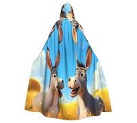 peiyeety Capa con capucha de burro campestre divertida para disfraz de hombre y mujer, para fiesta de Halloween y cosplay.