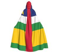 peiyeety Capa con capucha para adulto con la bandera de África Central: disfraz medieval para Halloween, magos, fiestas temáticas y mucho más.