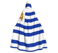 peiyeety Capa con capucha para adultos con estampados de la bandera de Uruguay para Halloween que garantiza un cuidado fácil y un uso duradero.
