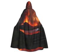 peiyeety Capa con capucha para adultos de Halloween con estampados del volcán Kilauea en erupción para fiestas de disfraces y eventos temáticos