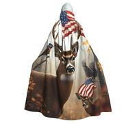 peiyeety Capa con capucha unisex con estampado de ciervos de vida silvestre americana para disfraz de Halloween, vampiro, bruja, cosplay, mago