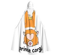 peiyeety Capa con capucha unisex con patrón de perro Príncipe Corgi para disfraz de Halloween, vampiro, bruja, cosplay, mago