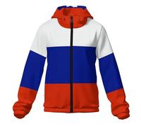 peiyeety Chaqueta cortavientos con capucha para hombre - Chaqueta deportiva ligera cortavientos con estampado de la bandera de Rusia para exteriores