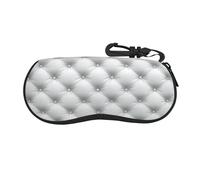 peiyeety Estuche portátil para gafas con textura de cuero blanco Diamonds, bolsa ligera para gafas de sol y gafas graduadas.