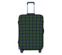 peiyeety Funda de Equipaje a Cuadros del Clan Duncan, Lavable, elástica y de Moda para Viajes, tamaño pequeño.