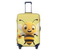 peiyeety Funda de Equipaje de Viaje Happy Bee Spandex, Lavable, elástica, Resistente a los arañazos, se Adapta a Maletas de 18 a 32 Pulgadas.