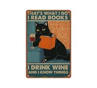 peiyeety Interesante letrero de metal: Eso es lo que hago: leo libros, bebo vino. Póster decorativo para pared, ideal para habitaciones, hogares, cafeterías o bares. 8x12 pulgadas.