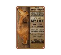peiyeety Interesante letrero de metal Soy tu amigo, soy tu perro salchicha Póster Arte de pared para habitación Hogar Café Bar Decoración 8x12 pulgadas
