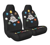 peiyeety Juego de 2 Fundas para Asientos Delanteros de Coche con diseño de Astronauta, universales, para sedanes, Coches, SUV y Camiones.