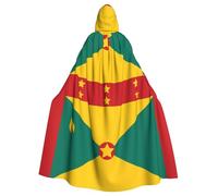 peiyeety La capa con capucha para adultos de Halloween con estampados de la bandera de Granada es una capa súper grande, cómoda y duradera diseñada para adultos.