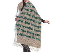 peiyeety La historia de la estrella de mar: puedes marcar la diferencia. Chal de cachemira con borlas de imitación. Bufanda cálida y suave. Poncho. Chal. Accesorio de ropa para otoño e invierno.