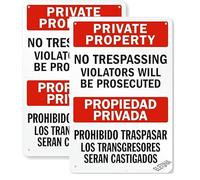 peiyeety Letrero de hojalata Propiedad privada: Se procesará a quienes infrinjan la ley, decoración de pared para interiores y exteriores, 8 x 12 pulgadas