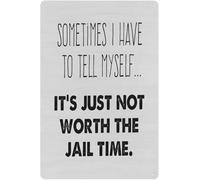 peiyeety Letrero de hojalata retro divertido A veces tengo que decírmelo a mí mismo, decoración de pared divertida, placa de metal humorística para oficina o hogar, 12 x 8 pulgadas