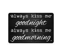 peiyeety Letrero de metal con frase Bésame buenas noches, buenos días, 8 x 12 pulgadas, romántico, familiar, para pared, dormitorio o sala de estar.