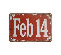 peiyeety Letrero de metal para San Valentín, 14 de febrero, 20 x 30 cm, estilo retro, para decoración de cafeterías y bares.