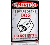 peiyeety Letrero metálico de Cuidado con el perro - DoEnter, Responsable de lesiones, advertencia, Prohibido el paso, Perros, valla, puerta, decoración exterior, 30 x 40 cm