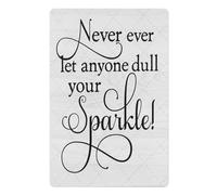 peiyeety Letrero metálico de hojalata Nunca dejes que nadie opaque tu brillo: decoración divertida para el baño, placa rústica de pared | Placa metálica de 20 x 30 cm