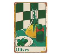 peiyeety Letrero metálico interesante ¿Qué cenamos hoy? Póster decorativo para pared, ideal para habitaciones, garajes, cafeterías o cualquier espacio. 8x12 pulgadas.