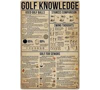 peiyeety Letreros de metal para colgar en la pared con información sobre golf, infografías, placas para guías de golf, decoración de pared para clubes, bares y enseñanzas (20 x 30 cm).