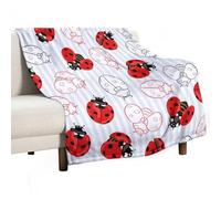 peiyeety Manta de Mariquita Transparente, Manta de Franela Polar, Ligera y acogedora, para sofá, Cama, sofá de Dos plazas, 76 x 101 cm