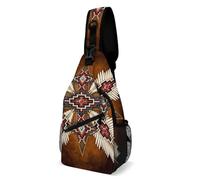 peiyeety Mochila bandolera con estampado de rueda medicinal de arte nativo americano para hombre y mujer, 38 x 20 cm.