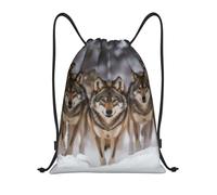 peiyeety Mochila con cordón Bolsas deportivas para gimnasio Bolsa con cordón para mujeres y hombres Pack of Wolves Bolsas con cordón Mochila