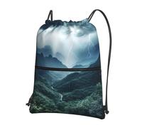 peiyeety Mochila con cordón Bolsas deportivas para gimnasio Bolsas con cordón Lightning on the Mountain Bolsas con cordón Mochila con cordón para mujeres y hombres