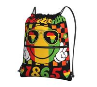 peiyeety Mochila con cordón del Mes de la Historia Afroamericana de Juneteenth de 1865, unisex, para gimnasio, senderismo, yoga, viajes, natación y playa, 38 x 45 cm