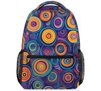 peiyeety Mochila con textura circular abstracta para hombre y mujer, ligera, para portátil, para viajes, trabajo, camping y deportes.