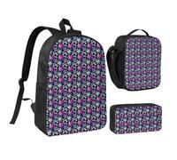 peiyeety Mochila de 17 pulgadas con diseño de estrellas grunge rugosas, bolsa de almuerzo ligera, mochila para hombres y mujeres, 3 piezas