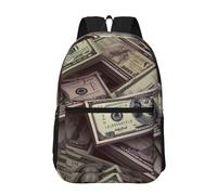 peiyeety Mochila de viaje con billetes de cien dólares para hombre y mujer, mochila para portátil de 17 pulgadas, impermeable, para trabajo