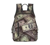 peiyeety Mochila de viaje con billetes de cien dólares para hombres y mujeres, mochila para portátil de 14 pulgadas, bolsa de trabajo impermeable