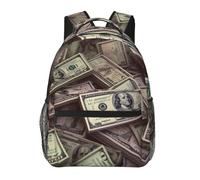peiyeety Mochila de viaje con billetes de cien dólares para hombres y mujeres, mochila para portátil de 15,6 pulgadas, mochila de trabajo impermeable