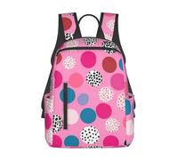 peiyeety Mochila de viaje con estampado de lunares rosa loco para hombre y mujer, mochila para portátil de 14 pulgadas, impermeable, bolsa de trabajo