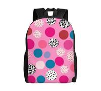 peiyeety Mochila de viaje con estampado de lunares rosa loco para hombre y mujer, mochila para portátil de 15,6 pulgadas, impermeable, para trabajo