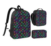 peiyeety Mochila ligera de 17 pulgadas con estrellas de neón brillante para hombre y mujer, 3 unidades