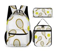 peiyeety Mochila para portátil con bolsa para almuerzo y bolsa de maquillaje, mochila de viaje (raquetas de tenis y pelotas)