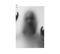 peiyeety Mujer de Terror Tras Cristal Mate en Toalla de Golf de Microfibra en Blanco y Negro con Clip de mosquetón, Toalla Absorbente de Tejido gofrado de 16x24 Pulgadas para Bolsas de Golf