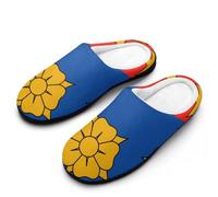 peiyeety Pantuflas cómodas para hombre Drapeau Ville Ca Longueuil Québec, cálidas y antideslizantes, de goma, para interiores y exteriores, para dormitorio y casa