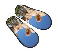peiyeety Pantuflas con estampado de vacas y ganado para mujer, con suela afelpada, para interior y exterior
