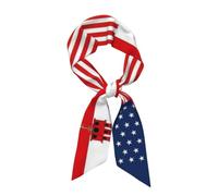 peiyeety Pañuelo de satén con la bandera de Gibraltar y Estados Unidos para mujer, multifuncional, largo y fino, para el cuello, accesorio para bolsos, diadema y cinta para el cabello.