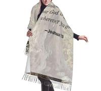 peiyeety Poncho de cachemira con borlas de imitación Joshua 1-9, cálido y suave, accesorio de ropa para otoño e invierno.